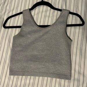 Gray cropped tank top